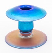 STEUBEN AURENE GLASS CANDLESTI