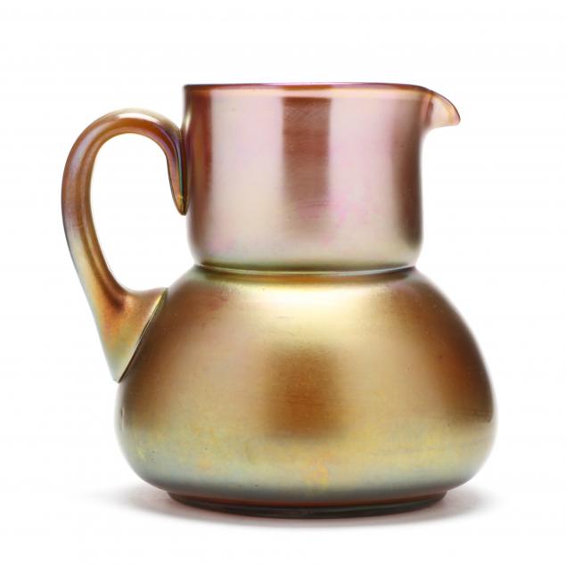 STEUBEN, AURENE GLASS PITCHER Early