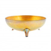STEUBEN AURENE GLASS TRI FOOTE