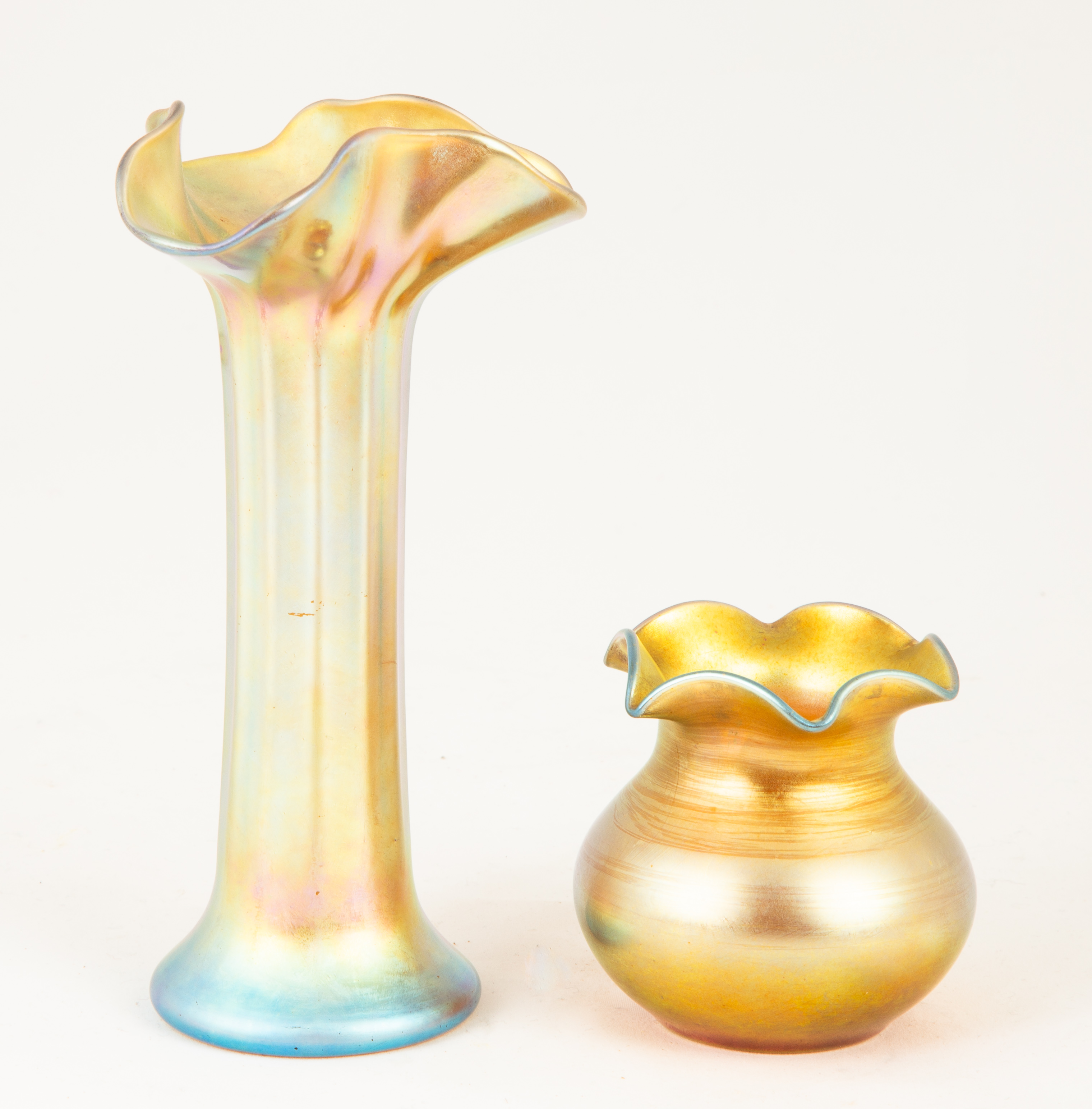 STEUBEN AURENE VASES Corning, NY.