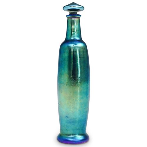 STEUBEN BLUE AURENE DECANTER