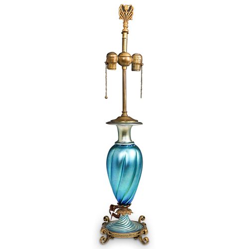 STEUBEN BLUE AURENE DEEPLY RIBBED