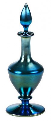 STEUBEN BLUE AURENE GLASS PERF
