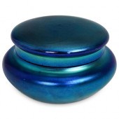 STEUBEN BLUE AURENE POWDER BOW