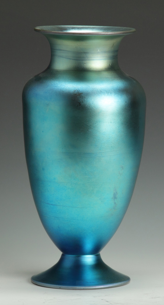 Steuben Blue Aurene Vase Sgn.