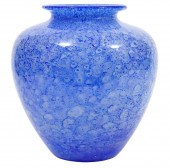 STEUBEN BLUE CLUTHRA VASE BY F