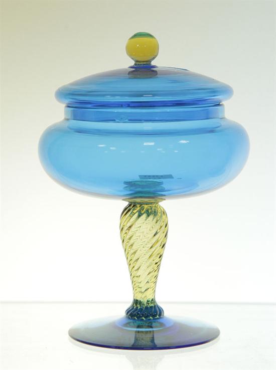 STEUBEN CANDY DISH. Covered dish