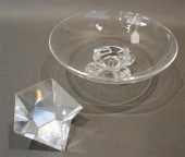 STEUBEN CLEAR CRYSTAL FOOTED B