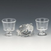 STEUBEN CLEAR GLASS FROG MASCO