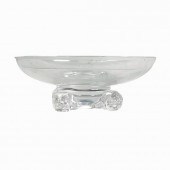 STEUBEN CLEAR GLASS SCROLLED F