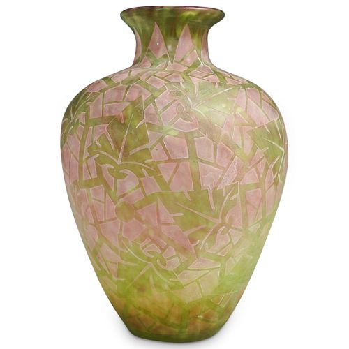 STEUBEN CLUTHRA GREEN GLASS
