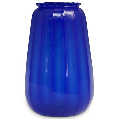STEUBEN COBALT BLUE RIBBED