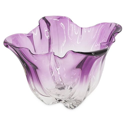 STEUBEN COLORLESS GROTESQUE BOWL