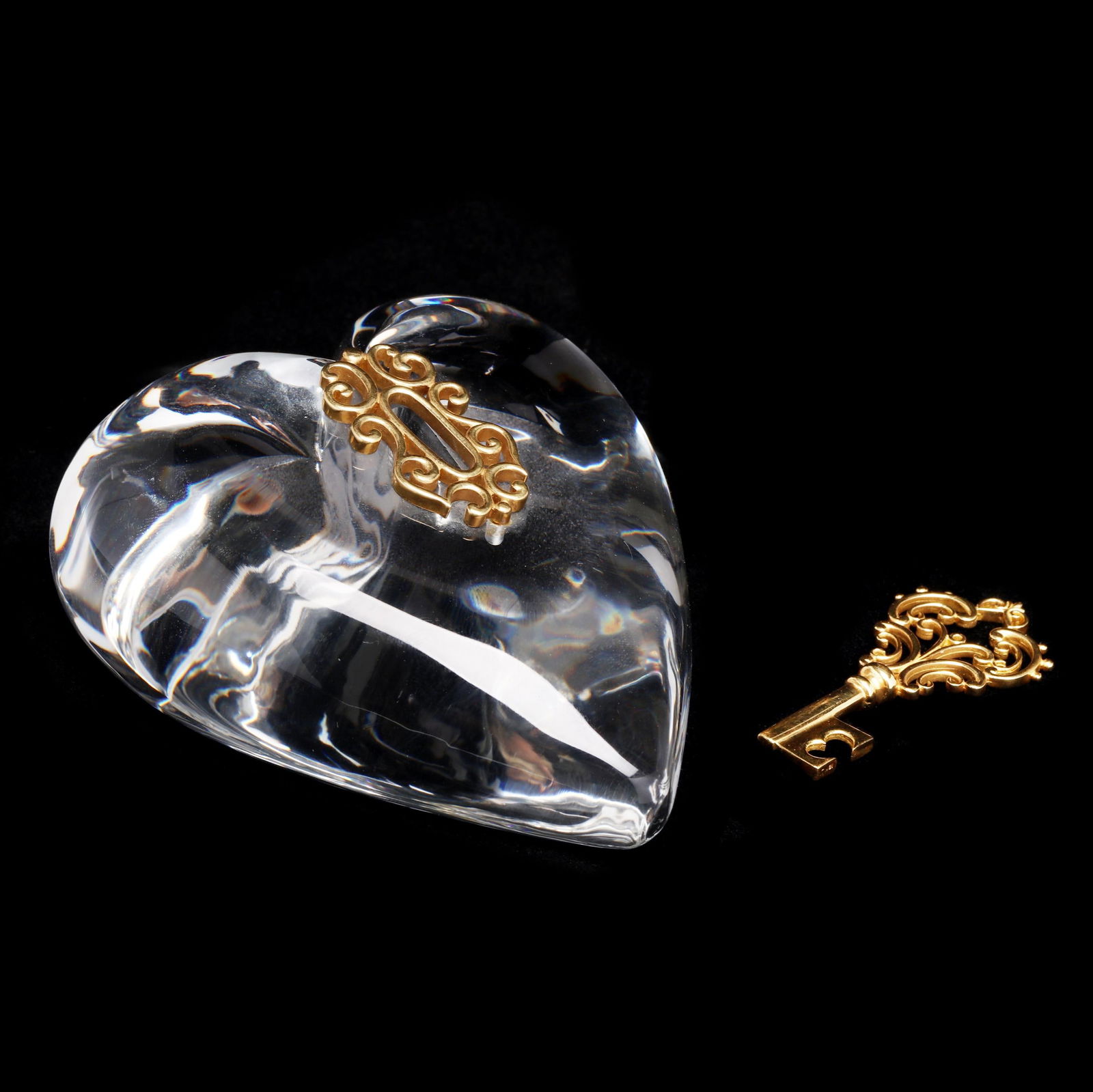 STEUBEN CRYSTAL AND 18K GOLD