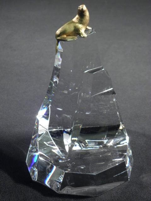 Steuben crystal and bronze