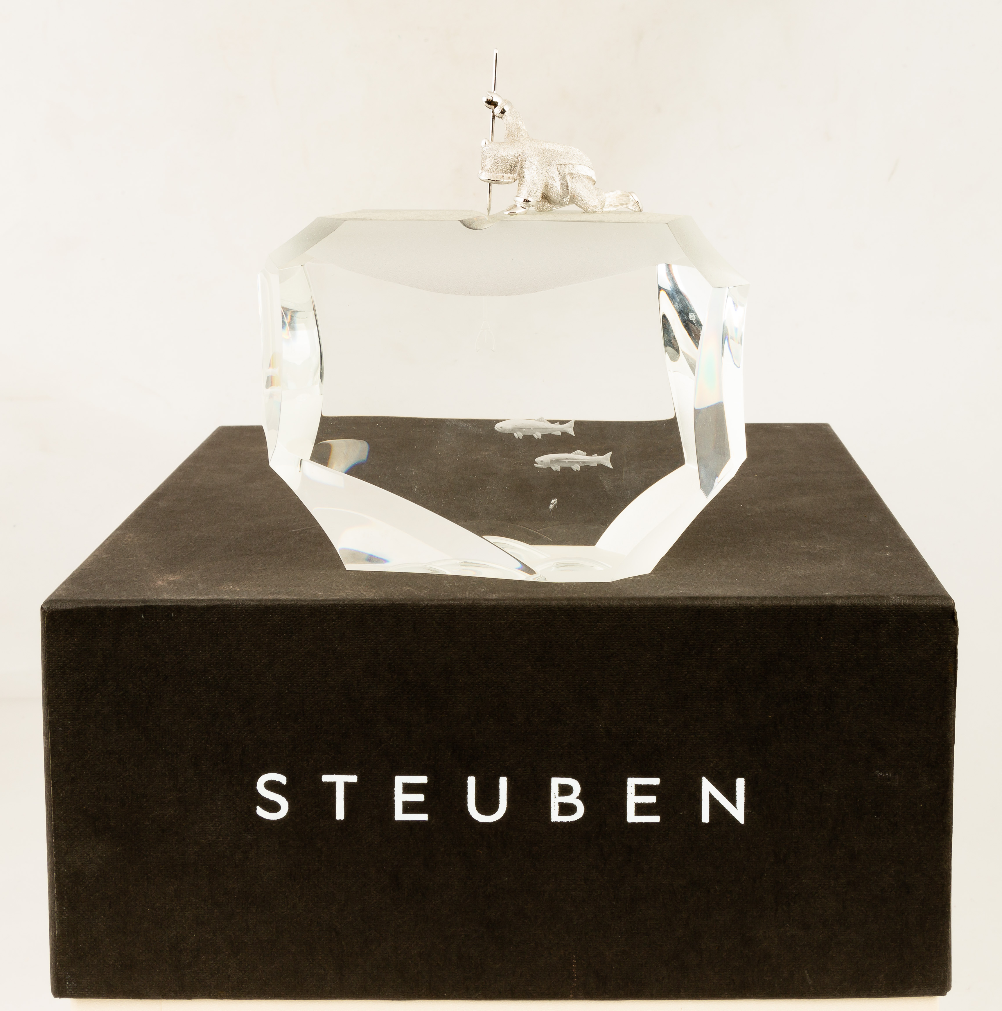 STEUBEN CRYSTAL, "ARCTIC FISHERMAN"