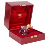 STEUBEN CRYSTAL CHEESE W/ 18K