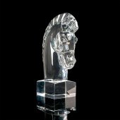 STEUBEN CRYSTAL PAPERWEIGHT, T