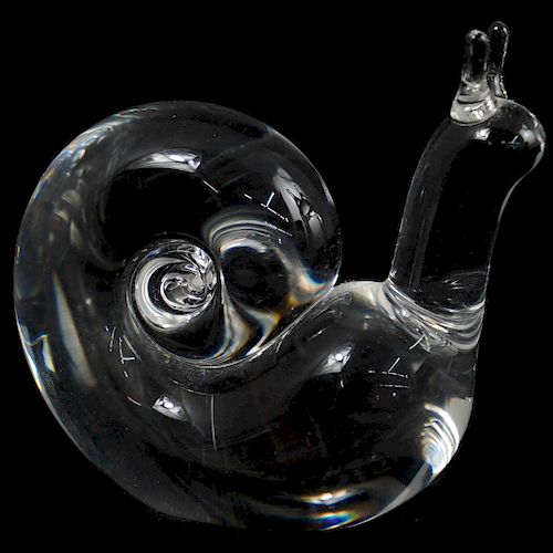 STEUBEN CRYSTAL SNAILDESCRIPTION: