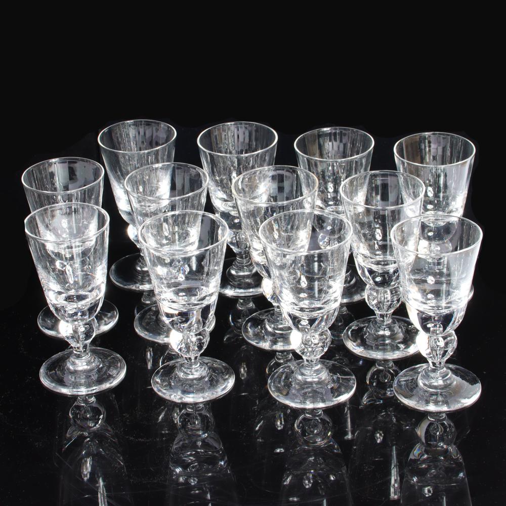 STEUBEN CRYSTAL TEARDROP GOBLETS 12