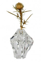 STEUBEN CRYSTAL THISTLE SCULPT