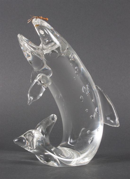 Steuben crystal trout figure by