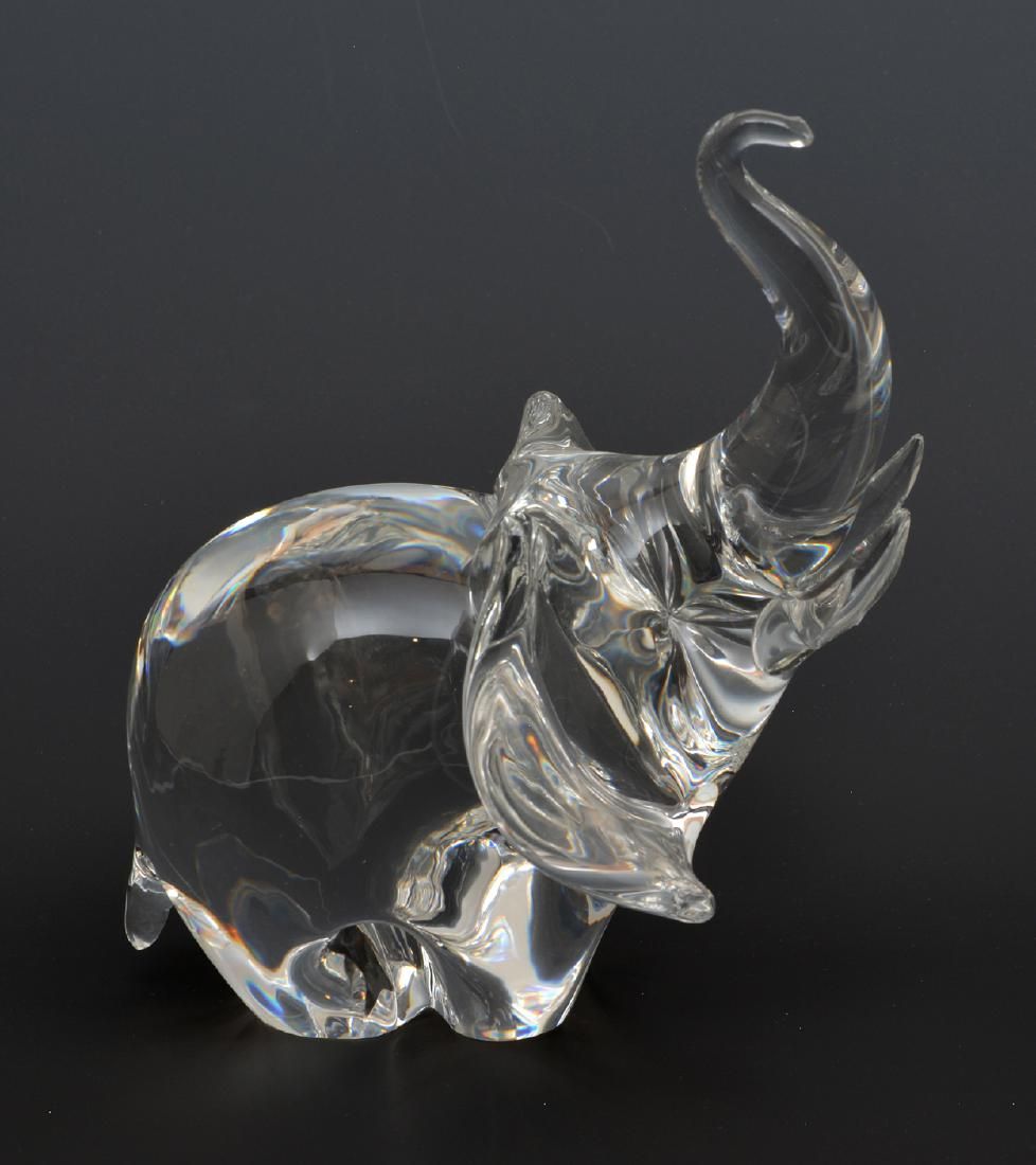 STEUBEN CRYSTAL TRUMPETING ELEPHANT