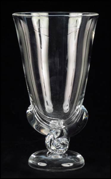 STEUBEN CRYSTAL VASE. Height: