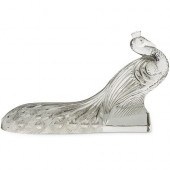 STEUBEN CUT COLORLESS PEACOCK