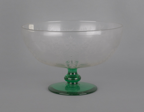Steuben etched glass centerpiece