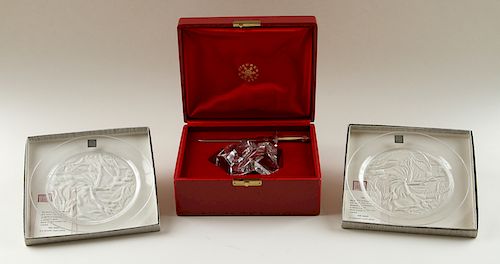 STEUBEN EXCALIBUR PAPERWEIGHT AND