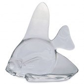 STEUBEN FISH-FORMED GLASS SCUL