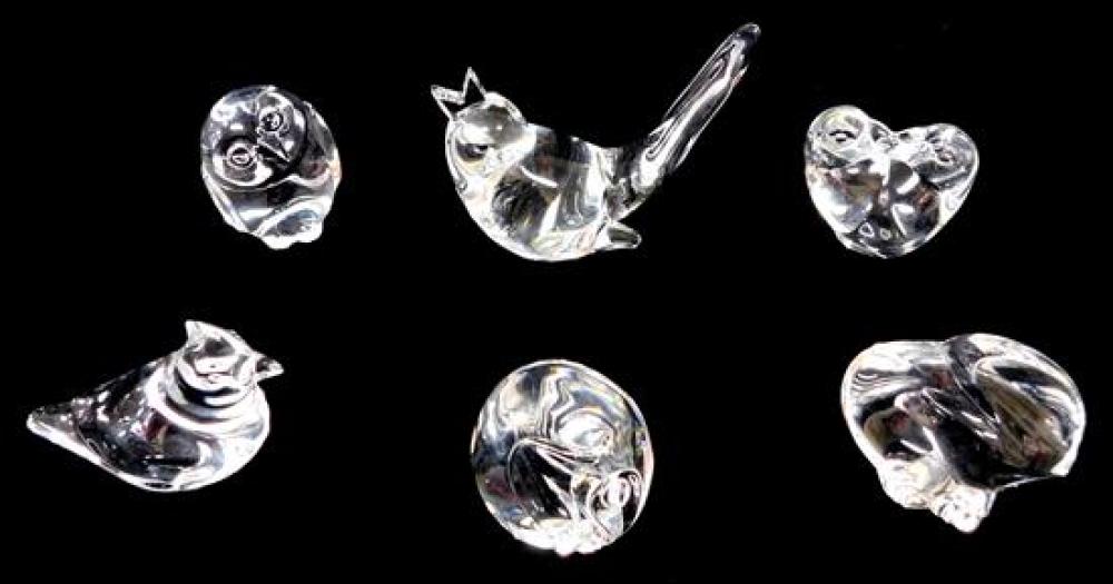 STEUBEN, FIVE ANIMAL THEMED CRYSTAL