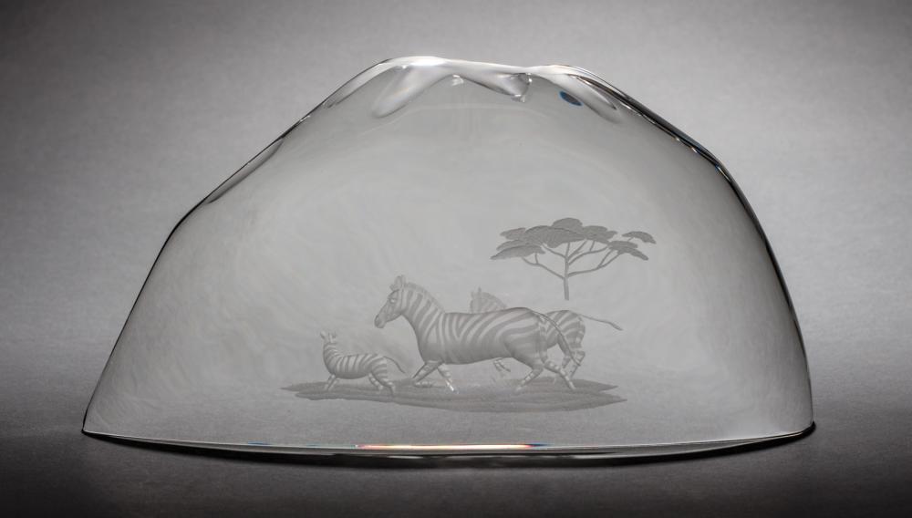 STEUBEN GLASS "AFRICAN ZEBRAS",