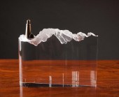 STEUBEN GLASS AND BRONZE SCULP