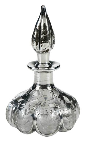 STEUBEN GLASS AND SILVER OVERLAY