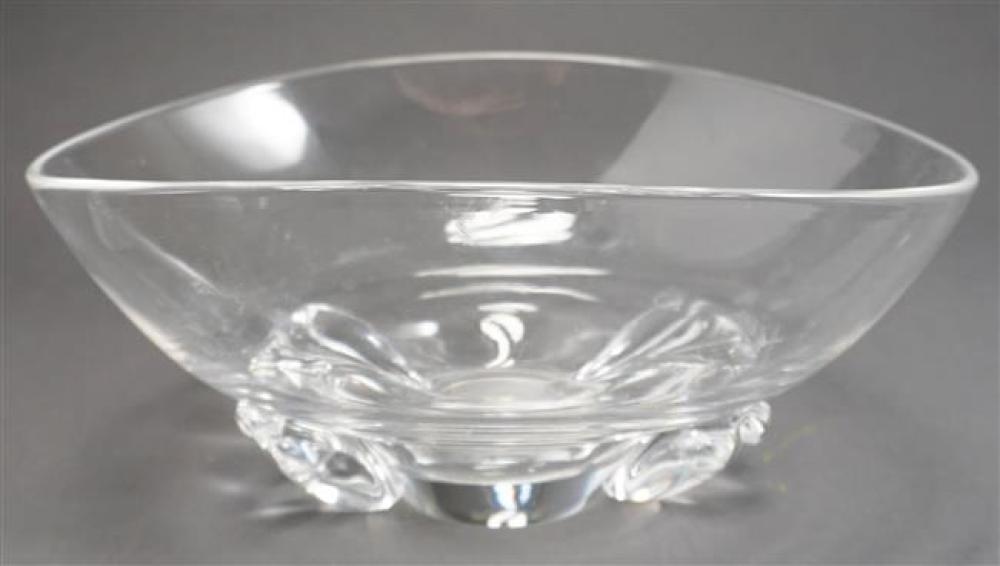 STEUBEN GLASS BASKET SHAPE BOWL,