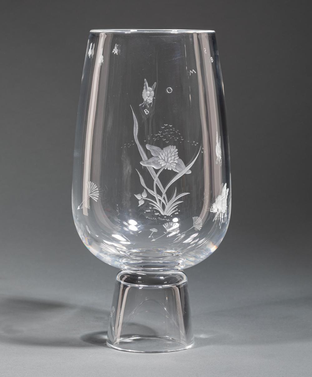 STEUBEN GLASS "BOMBUS" VASE,