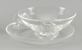 STEUBEN GLASS BOWL AND A GLASS