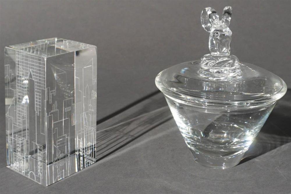 STEUBEN GLASS COVERED CANDY DISH