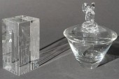 STEUBEN GLASS COVERED CANDY DI