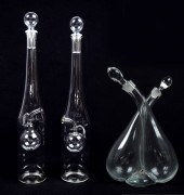 STEUBEN GLASS CRUETS SOLD WITH