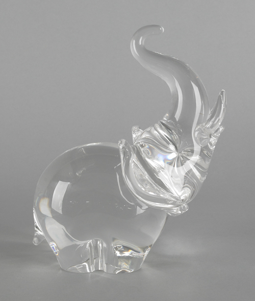 Steuben glass elephant 20th c. 7"