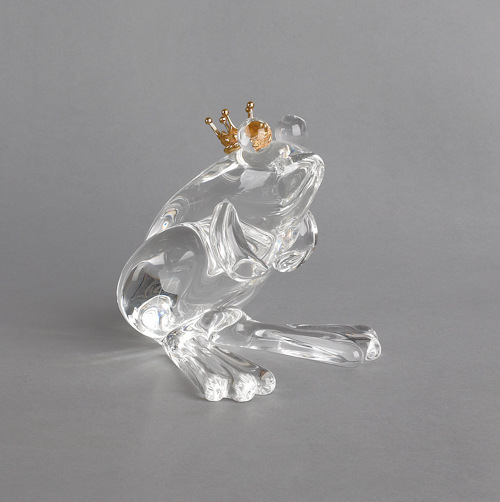 Steuben glass frog 20th c. with a