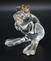 STEUBEN GLASS, FROG PRINCE FIG