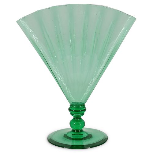 STEUBEN GLASS GREEN FAN