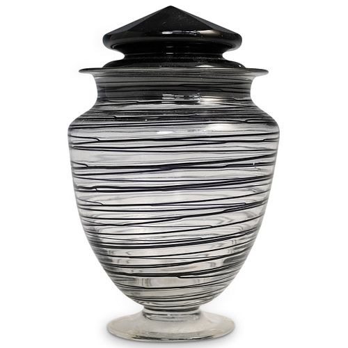 STEUBEN GLASS JAR WITH