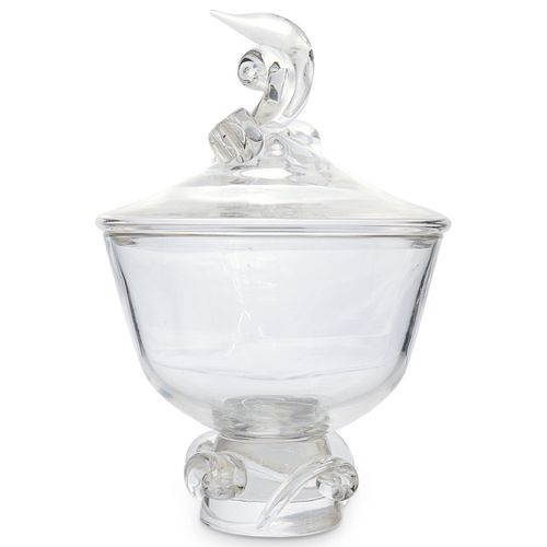 STEUBEN GLASS LIDDED