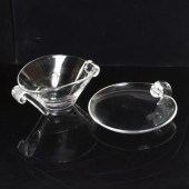 STEUBEN GLASS OVAL BOWL AND SC