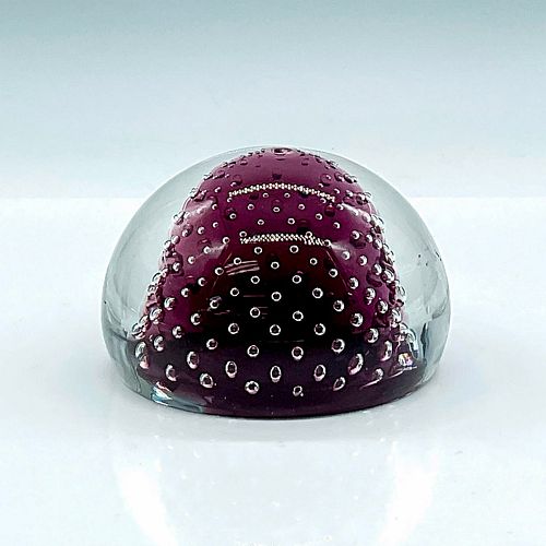 STEUBEN GLASS PAPERWEIGHT, LAVENDER